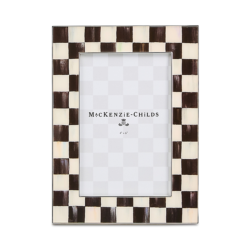 Mackenzie-childs Courtly Check Silver Plated Frame, 4 X 6 In Black