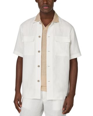 Linen Button Front Overshirt