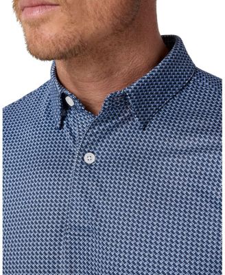 Halyard Short Sleeve Polo Navy Geo Twill