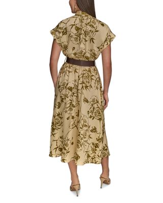 Belted Floral Print Dress