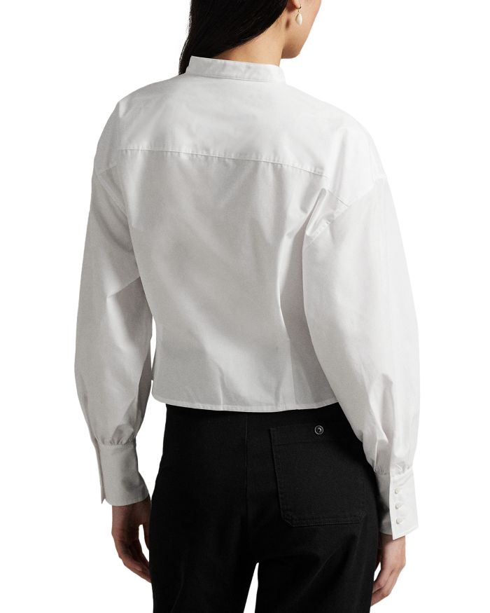 Cropped Cotton Poplin Tuxedo Shirt