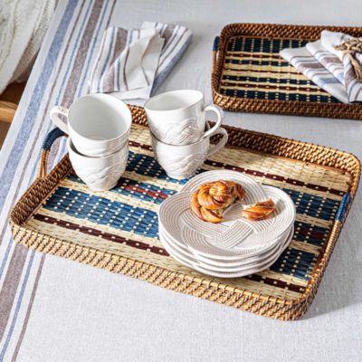 Danish Stripe 21&amp;quot; Tray, Navy