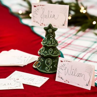 Country Estate Winter Frolic Place Cards, Evergreen, Set of 12
