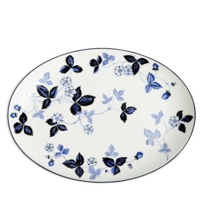 Wild Strawberry Inky Blue Oval Serving Plate