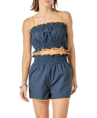 Women's Cropped Top with Colorblock Binding