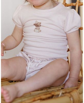 Girls' Organic Bear Collection French Terry Tee and Short Set - Baby, Little Kid