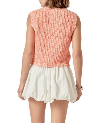 Women's Sleeveless Ribbed Knit Sweater