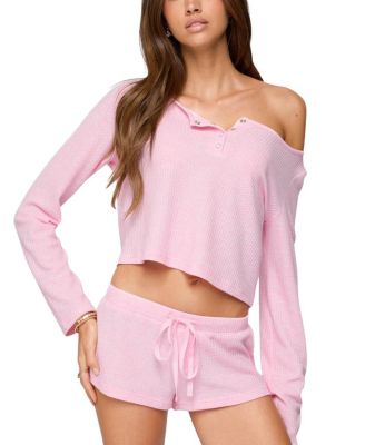 Teddy Cropped Waffle Top