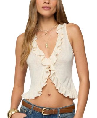 Edikted - Marsh Ruffle Split Front Top