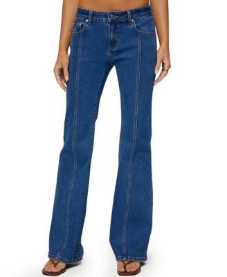 Edikted - Starrie Panel Stitch Low Rise Medium Rinse Wash Jeans