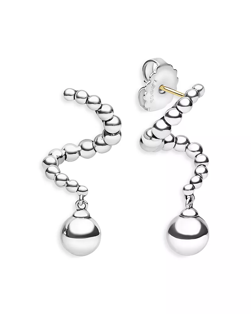 Lagos Sterling Silver Caviar Bubbly Beaded Statement Drop Earrings