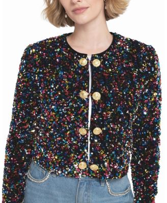 Sequin Cropped Jacket