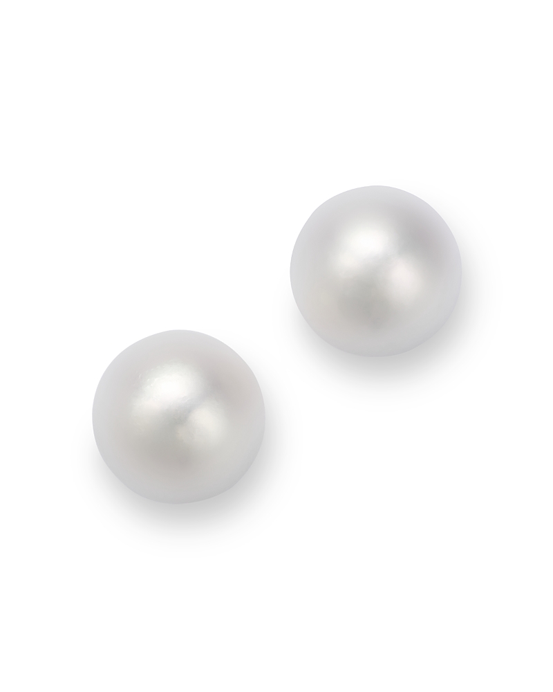 Bloomingdale's Fine Collection Akoya Pearl Stud Earrings In 14k Yellow Gold In White