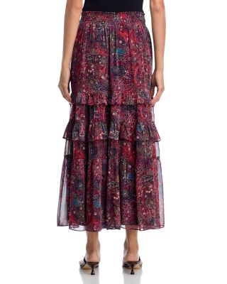 Paisley Tiered Boho Maxi Skirt - Exclusive