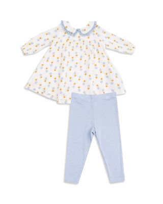 Girls' Western Sunflower Peter Pan Collar Dress & Ribbed Legging Set - Baby