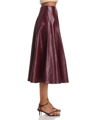 Faux Leather Midi Skirt - Exclusive