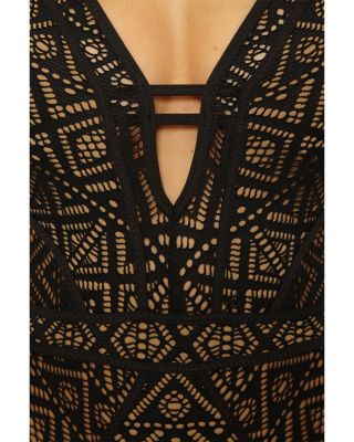 Crochet Plunge One Piece Swimsuit