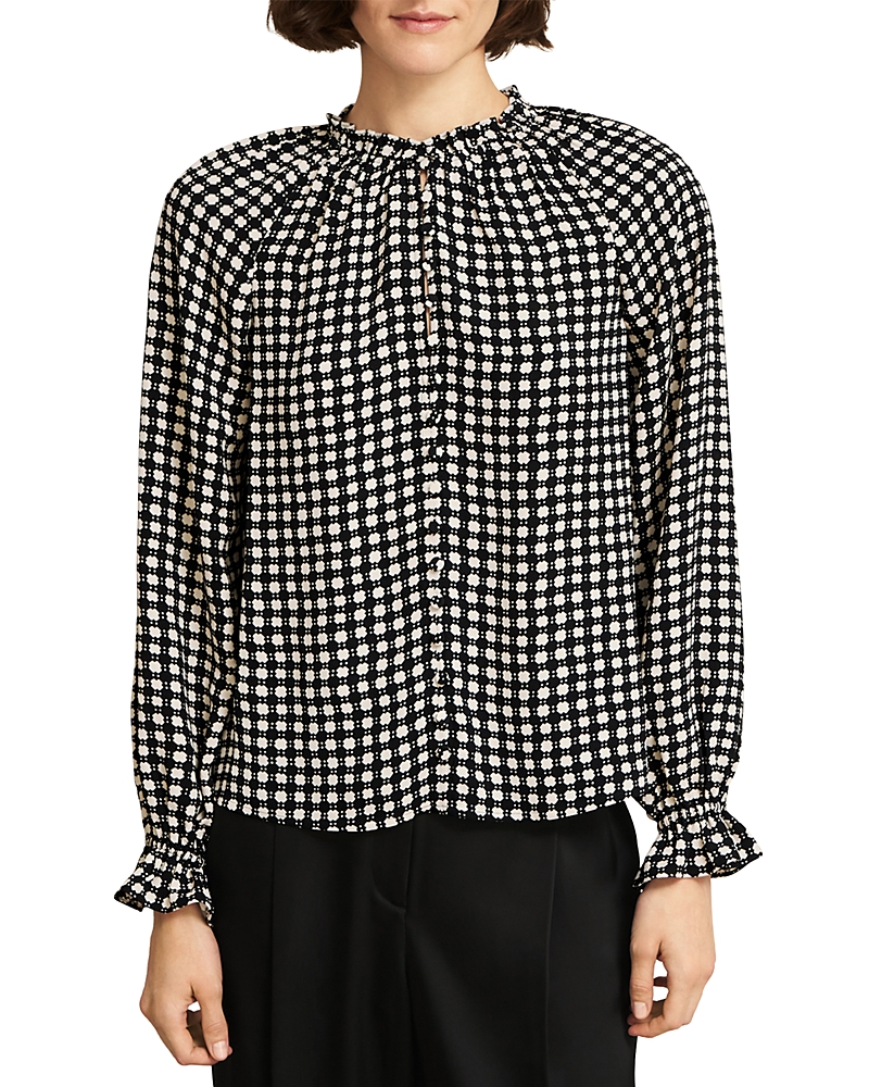 Hobbs London Hewlett Ruffled Cuff Blouse In Multi