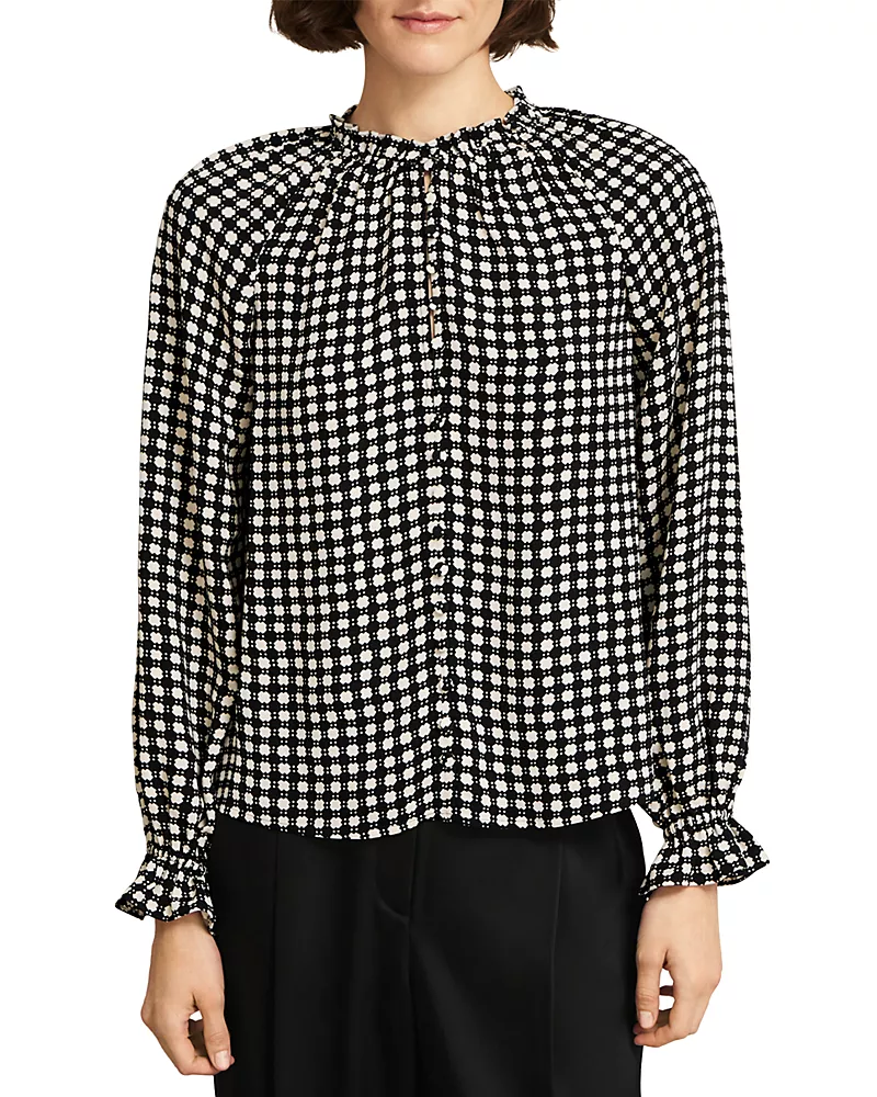 Hobbs London Hewlett Ruffled Cuff Blouse