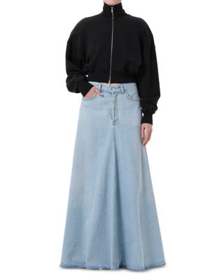 The Odin Denim Maxi Skirt in Lost