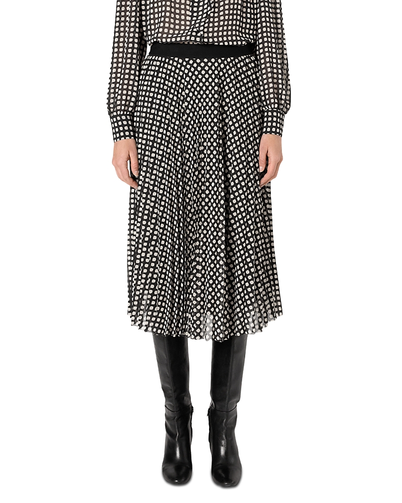 Gerard Darel Beth Geo Print Skirt In Black