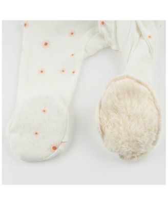 Girls' Zipper Footie - Twinkle Mini Daisies with Ruffles - Baby