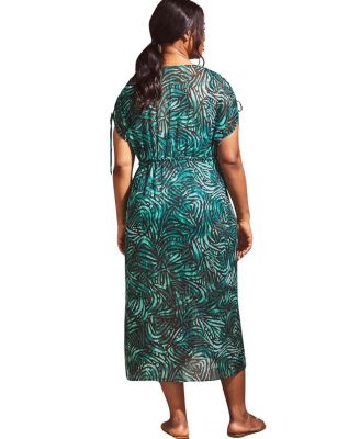 Abstract Drawstring Shoulder Kimono