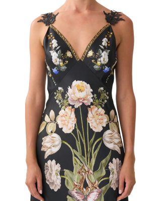 Silk Bias Cut Floral Print Dress