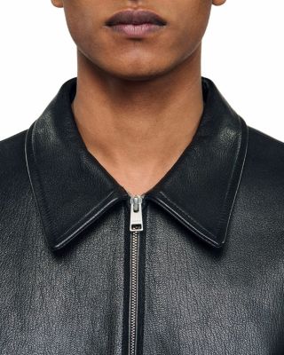 Leather Zip Front Jacket