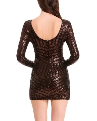 Nathalia Sequin Long Sleeve Mini Dress
