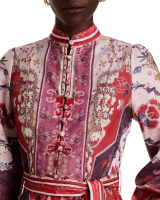 Mandarin Collar Midi Dress