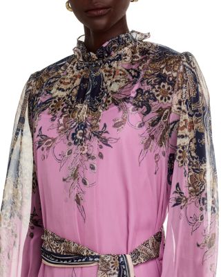 Ruffle Neck Midi Dress