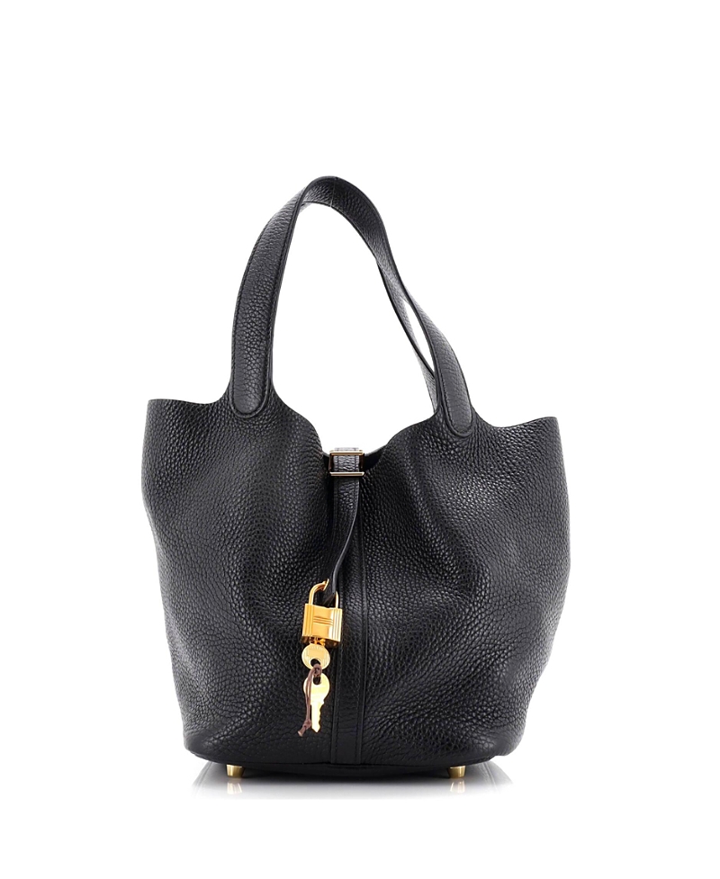 Pre-owned Pre-owned Hermes Hermes Mm Picotin Lock Bag Clemence In Black
