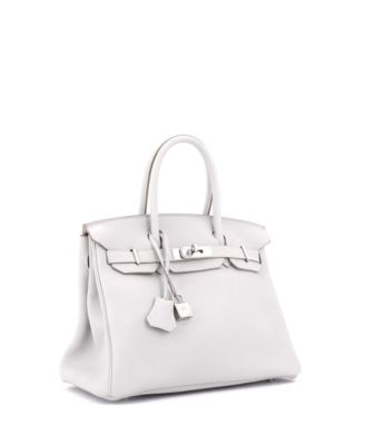 Birkin 30 Handbag Grey Togo with Palladium Hardware
