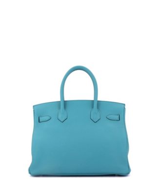 Birkin 30 Handbag Blue Togo with Palladium Hardware