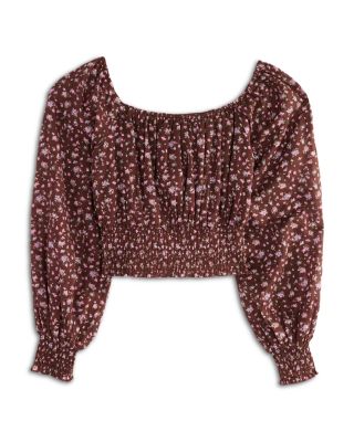 Girls' Tween Smocked Cropped Top - Big Kid