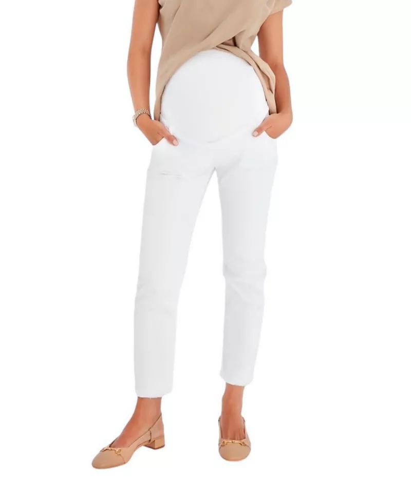 Accouchee Graceful Non-Denim Foldover Waistband Maternity Pants