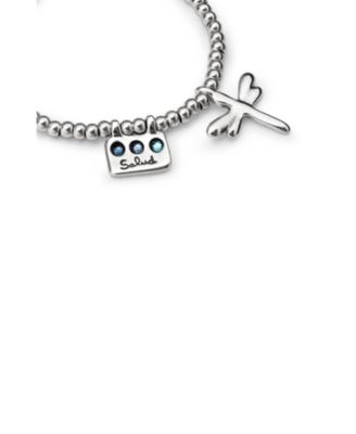 Sterling Silver Plated Elastic Beaded Bracelet