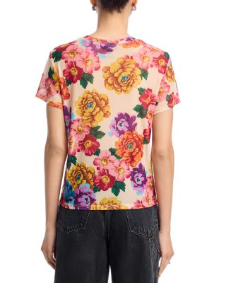 Floral Mesh Short Sleeve Tee - Exclusive