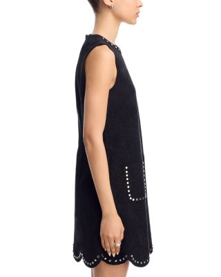 Faux Suede Scalloped Shift Dress - Exclusive