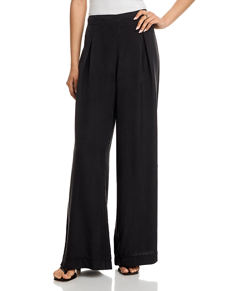 Bella Dahl Pull On Inverted Pleat Pants In Black