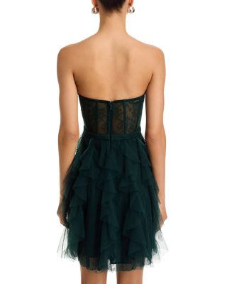 Strapless Mesh Lace Dress - Exclusive 