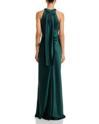 Sleeveless Satin Gown - Exclusive