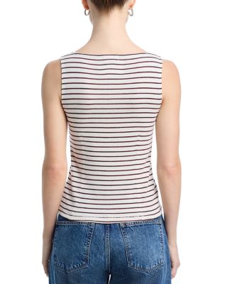 The Knit Stripe Boat Neck Top