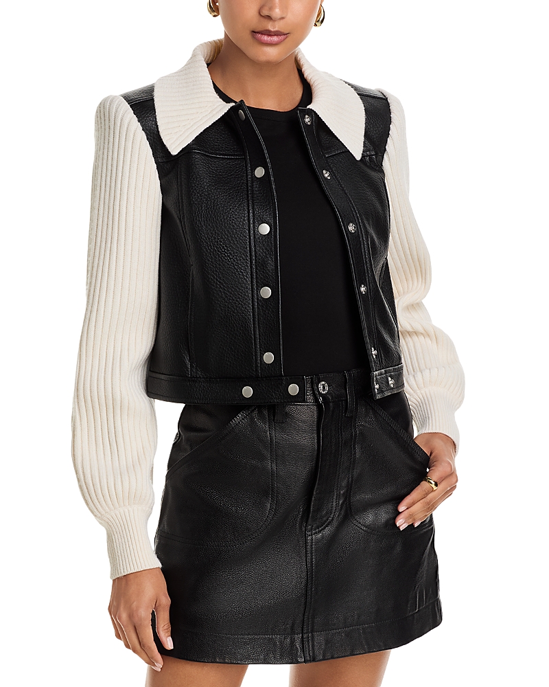 Cinq À Sept Cinq A Sept Knit Sleeve Ciara Jacket In Black
