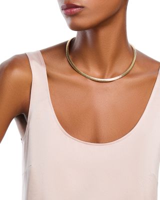Collar Necklace in 14K Yellow Gold, 17"