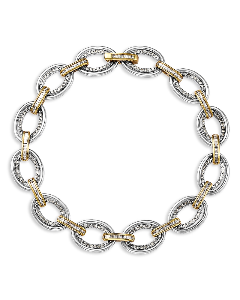 Bloomingdale's Fine Collection Diamond Link Bracelet In 14k Yellow & White Gold, 1.0 Tcw In Multi