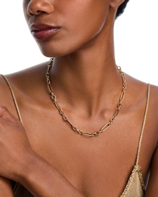 18K Yellow Gold Figaro Link Chain Necklace, 18"