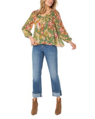 Floral Print V-Neck Top