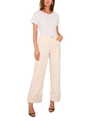 High Rise Flared Jeans in New Ivory